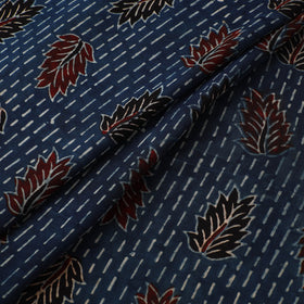 Blue - Ajrakh Hand Block Print Natural Dyed Modal Silk Fabric 21