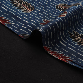 Blue - Ajrakh Hand Block Print Natural Dyed Modal Silk Fabric 21