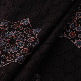 Natural Dyed Ajrakh Hand Block Print Cotton Hakoba Fabric 31