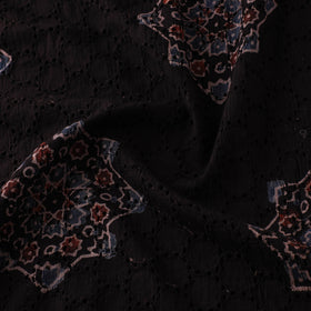 Natural Dyed Ajrakh Hand Block Print Cotton Hakoba Fabric 31