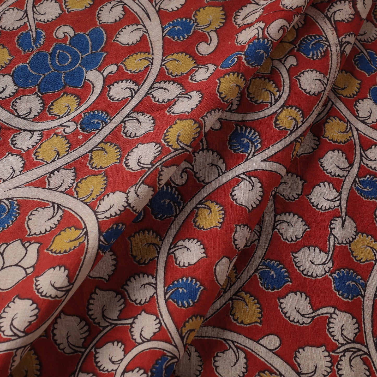 Red - Kalamkari Printed Cotton Fabric