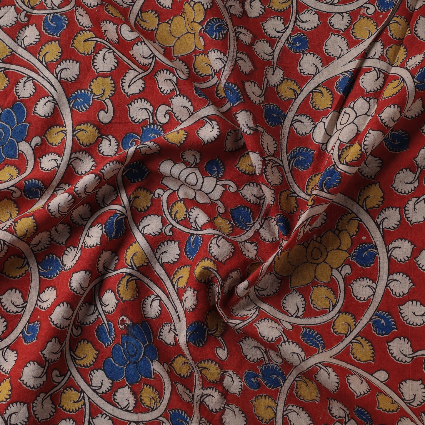 Red - Kalamkari Printed Cotton Fabric