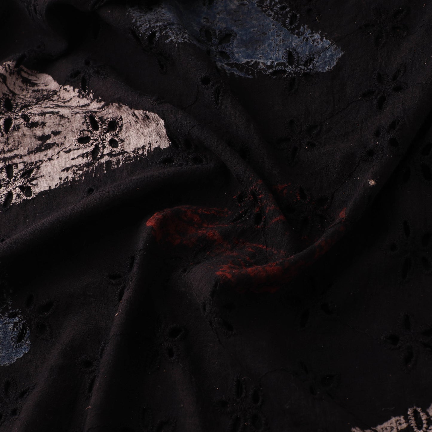 Natural Dyed Ajrakh Hand Block Print Cotton Hakoba Fabric 33