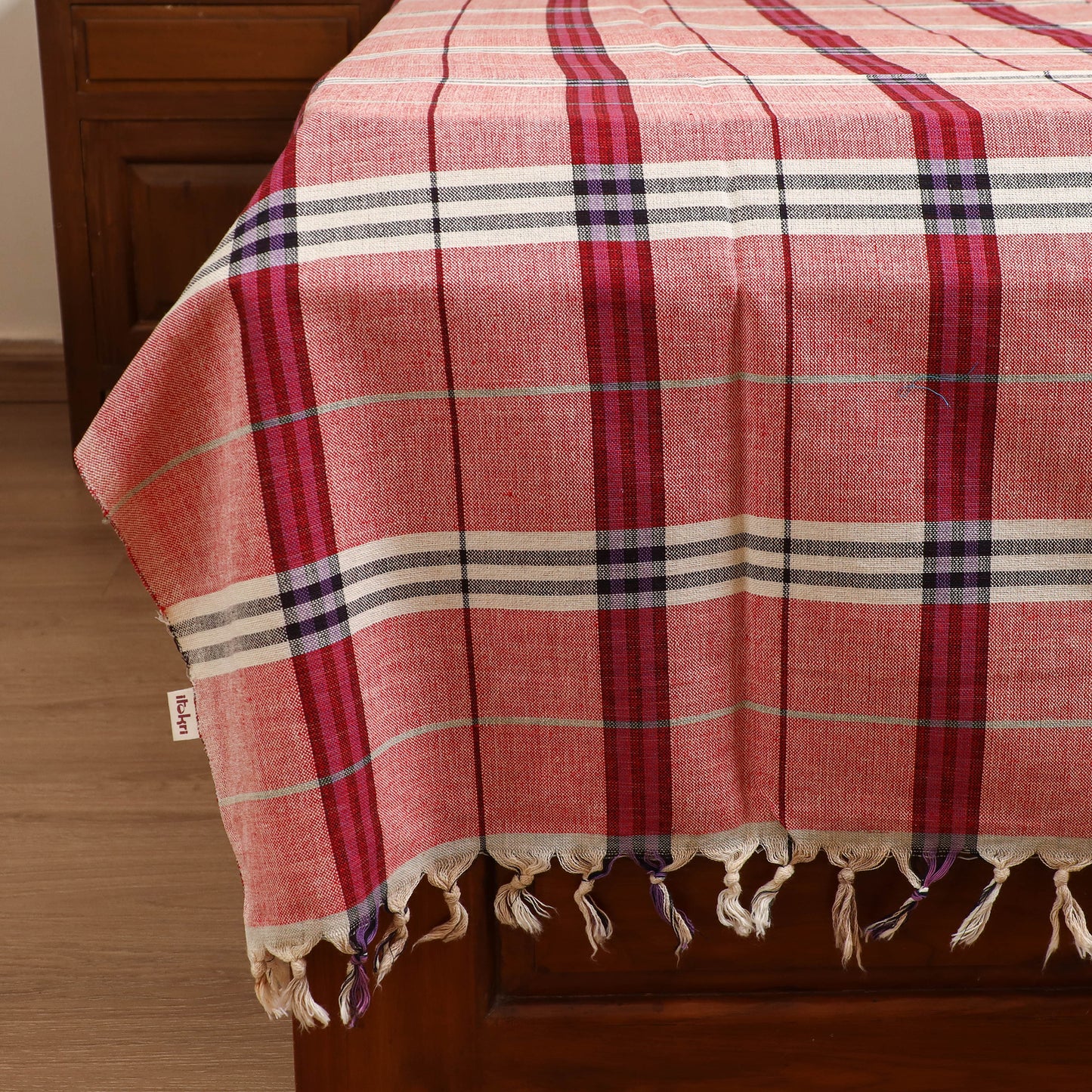 Handloom Cotton Single Bedsheet (90 x 60 in) 206
