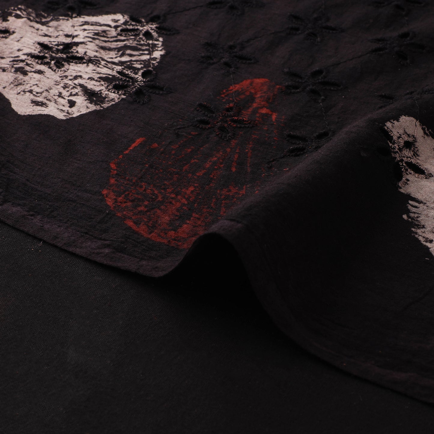 Natural Dyed Ajrakh Hand Block Print Cotton Hakoba Fabric 33