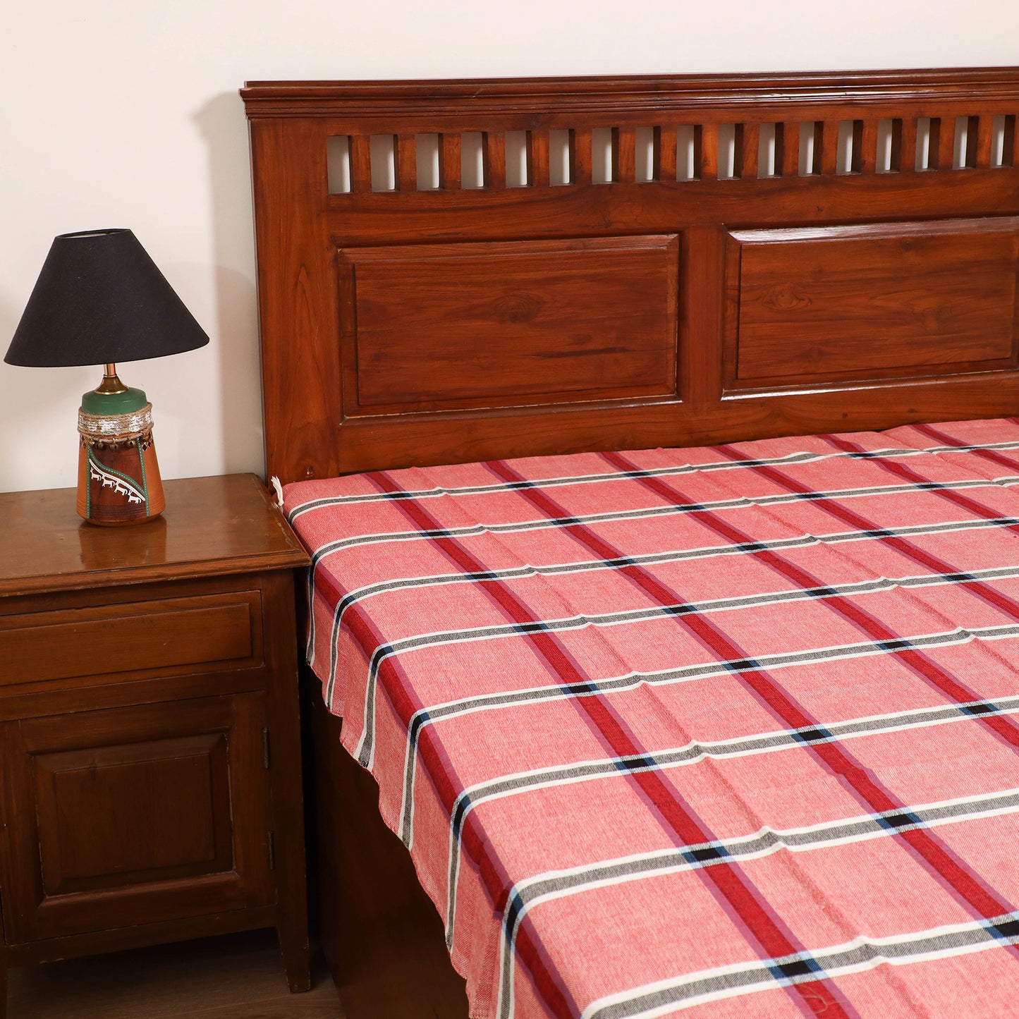 Handloom Cotton Single Bedsheet (90 x 60 in) 207
