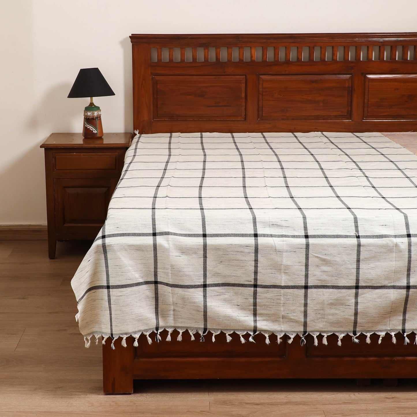 Handloom Cotton Single Bedsheet (90 x 60 in) 208