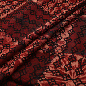 Red - Ajrakh Hand Block Print Natural Dyed Modal Silk Fabric 28