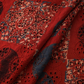 Natural Dyed Ajrakh Hand Block Print Cotton Hakoba Fabric 37