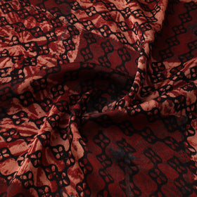Red - Ajrakh Hand Block Print Natural Dyed Modal Silk Fabric 28