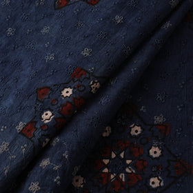 Natural Dyed Ajrakh Hand Block Print Cotton Hakoba Fabric 38