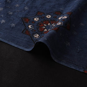 Natural Dyed Ajrakh Hand Block Print Cotton Hakoba Fabric 38
