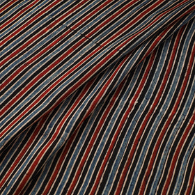 Multicolor - Ajrakh Hand Block Print Natural Dyed Modal Silk Fabric 30