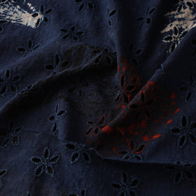 Natural Dyed Ajrakh Hand Block Print Cotton Hakoba Fabric 39