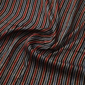 Multicolor - Ajrakh Hand Block Print Natural Dyed Modal Silk Fabric 30