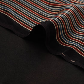 Multicolor - Ajrakh Hand Block Print Natural Dyed Modal Silk Fabric 30