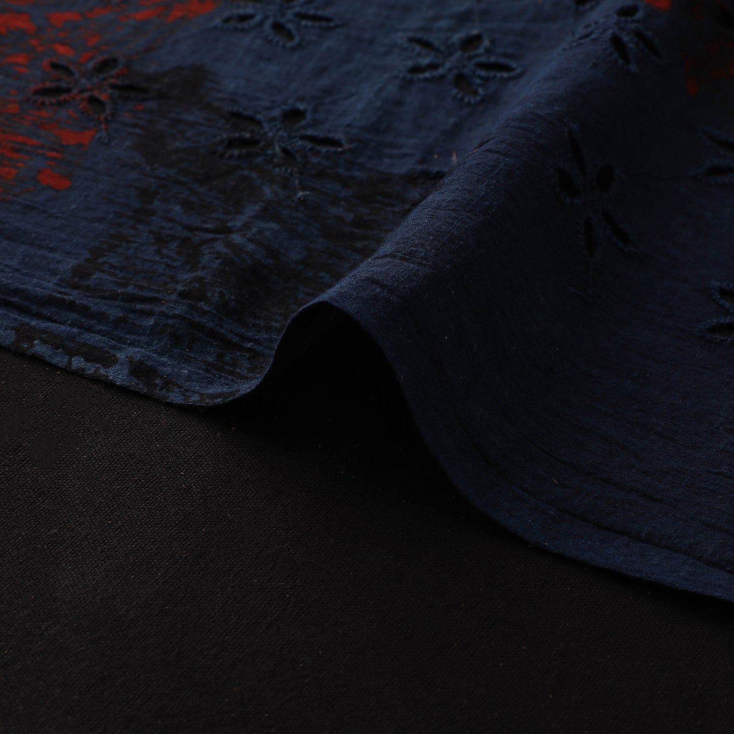 Natural Dyed Ajrakh Hand Block Print Cotton Hakoba Fabric 39