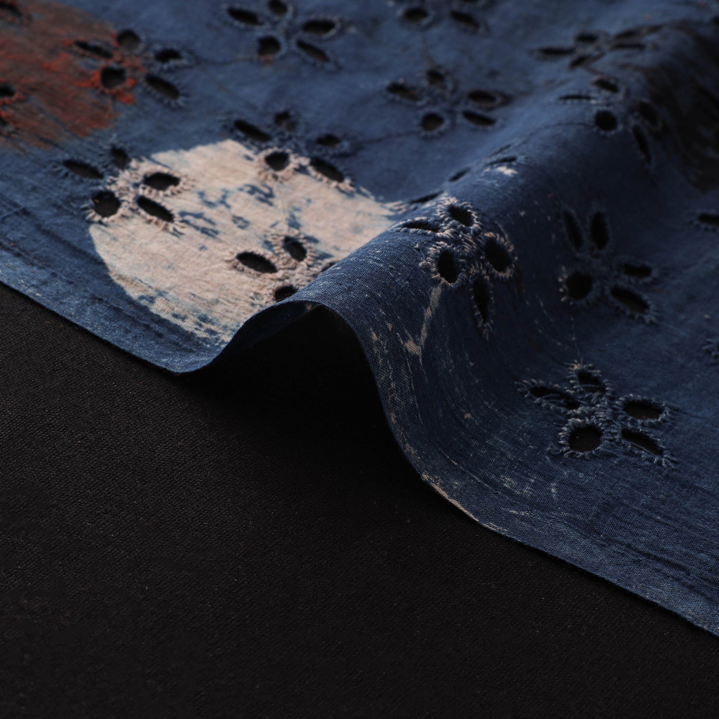Natural Dyed Ajrakh Hand Block Print Cotton Hakoba Fabric 41
