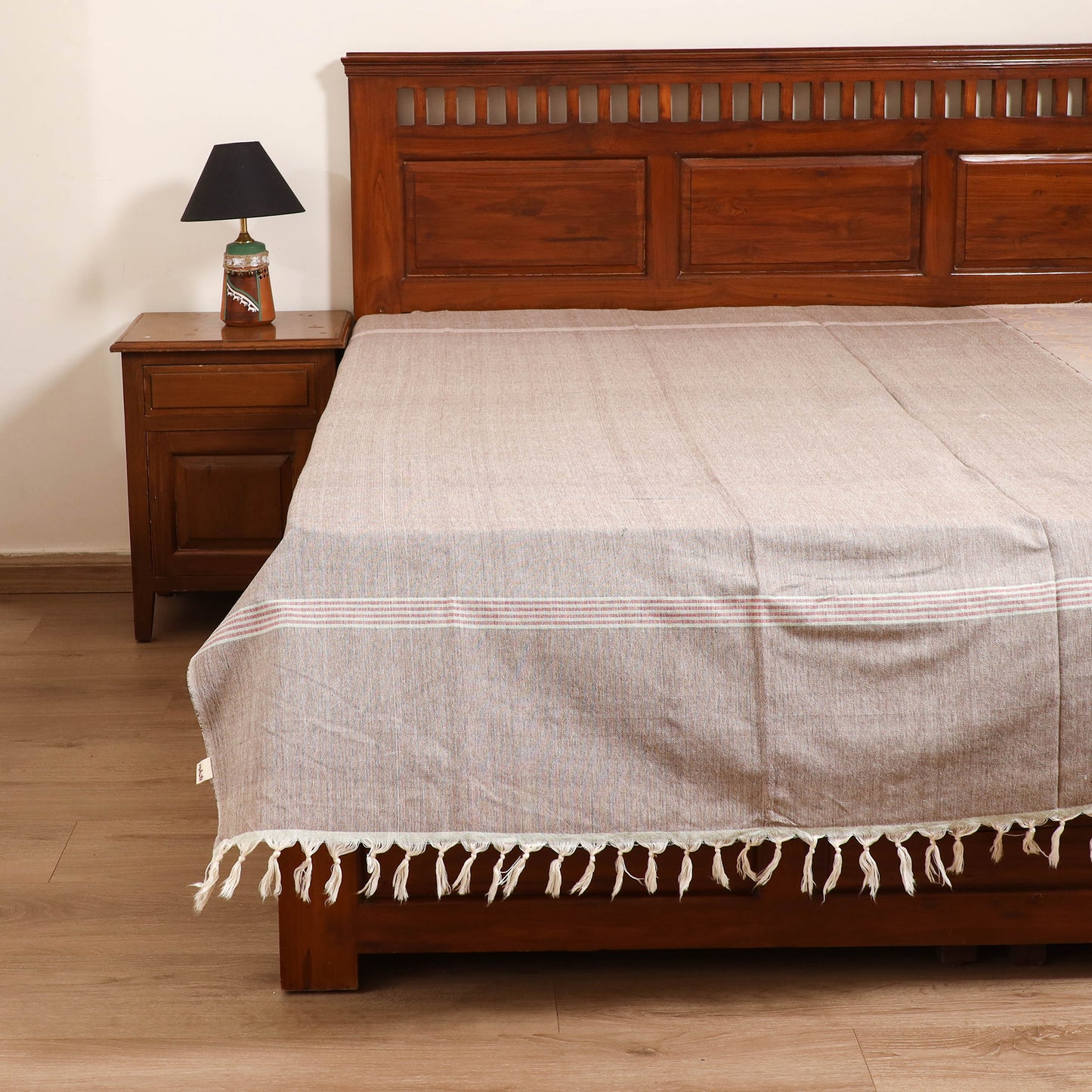 Handloom Cotton Single Bedsheet (90 x 60 in) 211