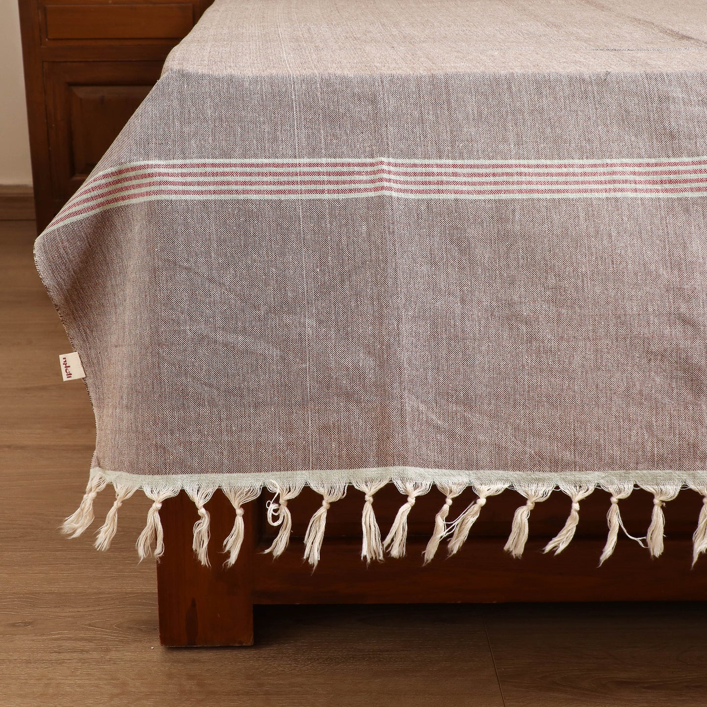 Handloom Cotton Single Bedsheet (90 x 60 in) 211