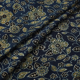 Blue - Ajrakh Hand Block Print Natural Dyed Modal Silk Fabric 33