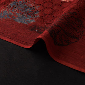 Natural Dyed Ajrakh Hand Block Print Cotton Hakoba Fabric 42