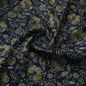 Blue - Ajrakh Hand Block Print Natural Dyed Modal Silk Fabric 33