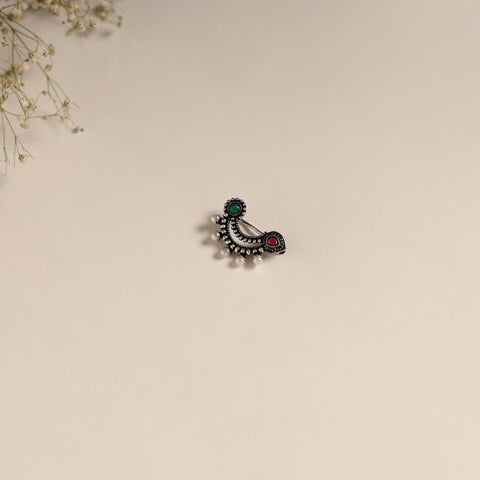 Multicolor - oxidised german silver stone work nosepin 20