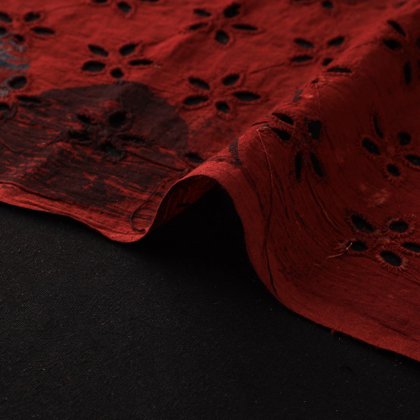 Natural Dyed Ajrakh Hand Block Print Cotton Hakoba Fabric 43