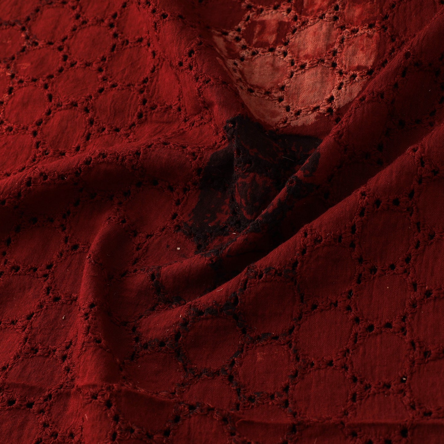 Natural Dyed Ajrakh Hand Block Print Cotton Hakoba Fabric 44