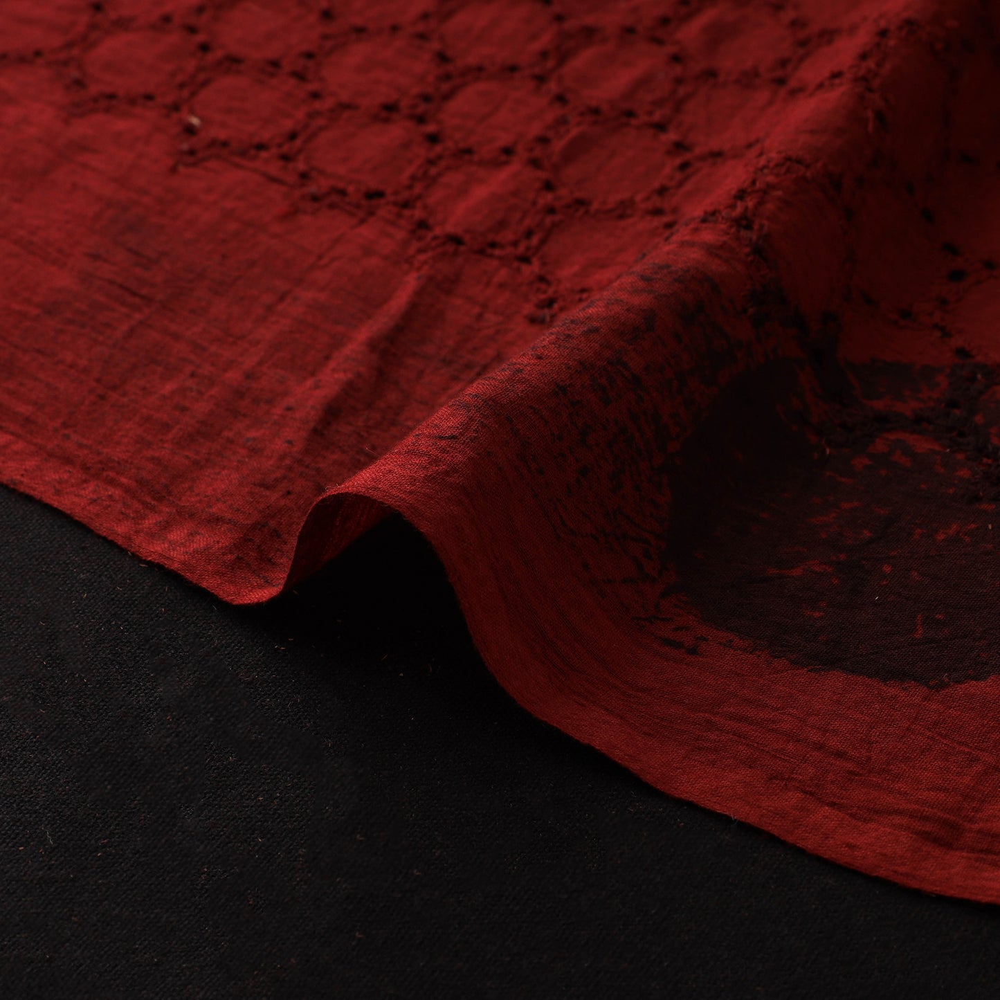 Natural Dyed Ajrakh Hand Block Print Cotton Hakoba Fabric 44