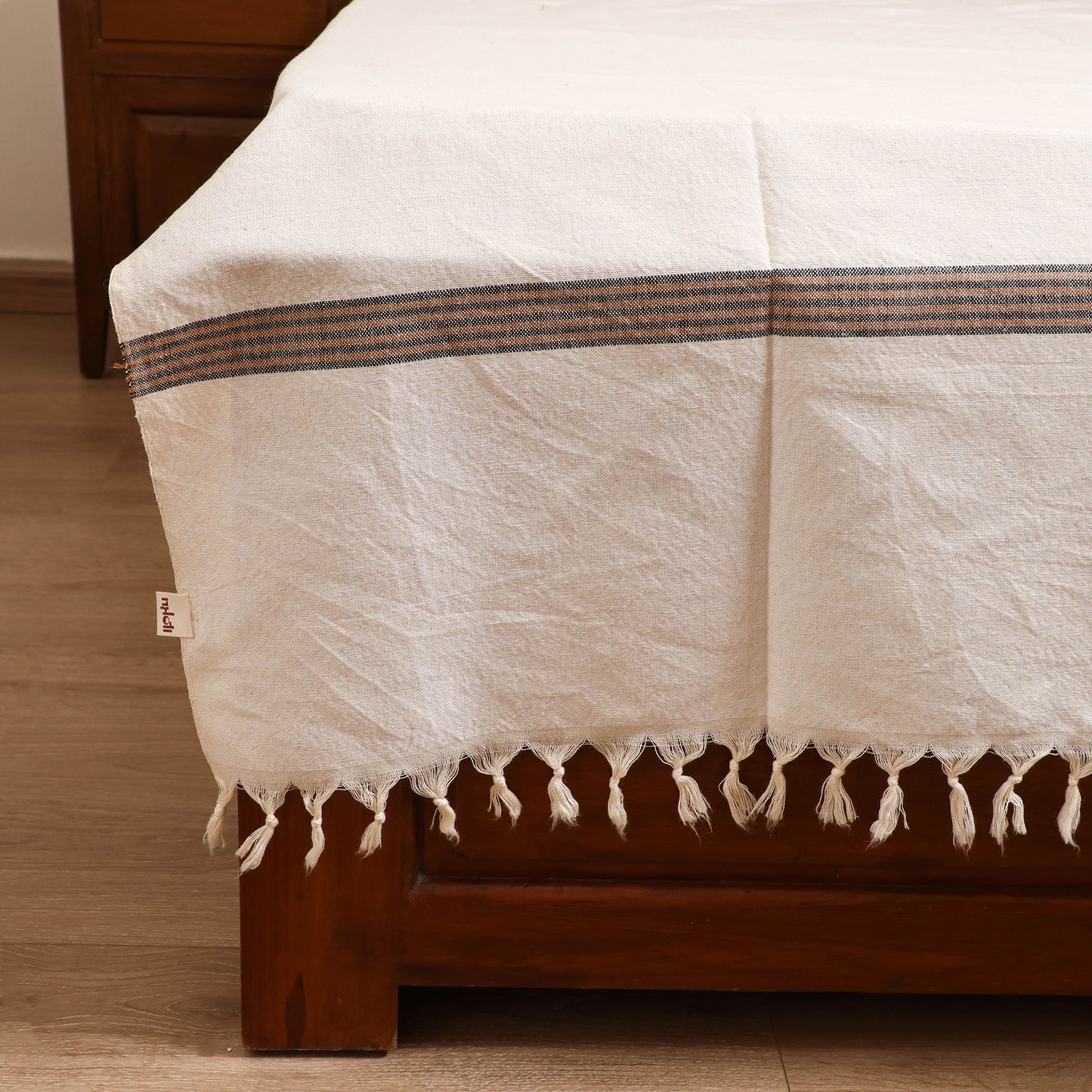 Handloom Cotton Single Bedsheet (90 x 60 in) 213