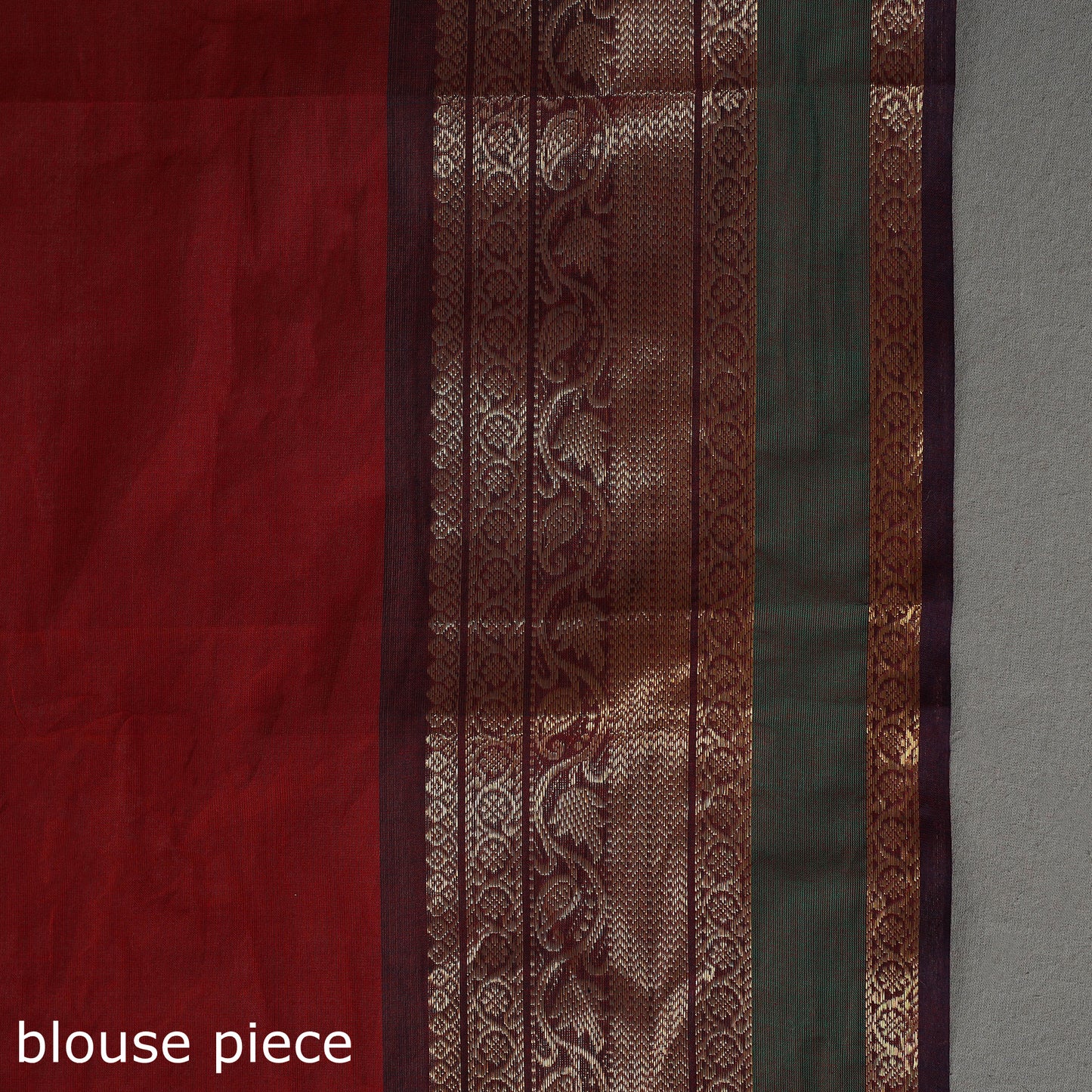 Red - Kanchipuram Cotton Saree with Buti & Thread Border 23