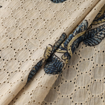 Natural Dyed Ajrakh Hand Block Print Cotton Hakoba Fabric 46