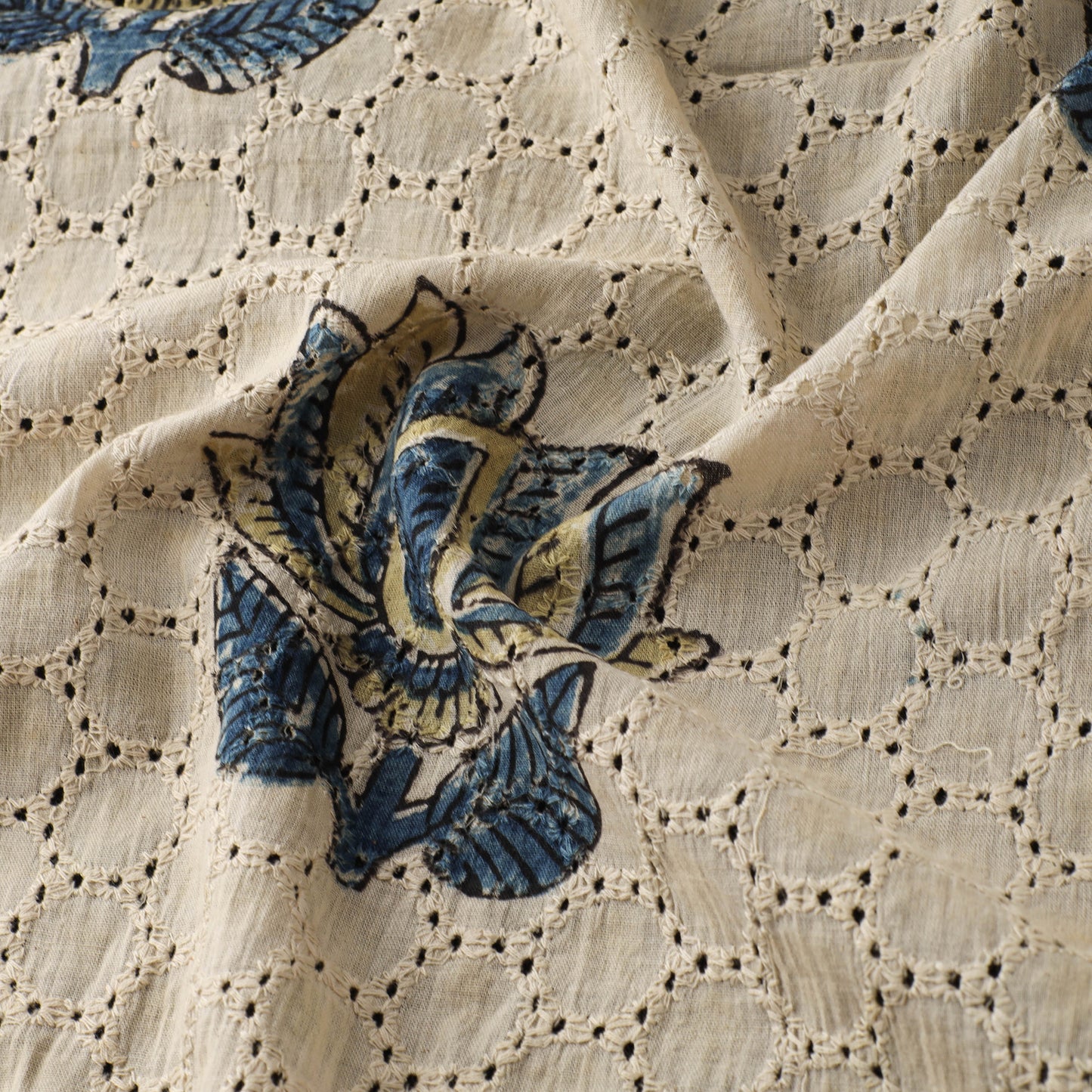 Natural Dyed Ajrakh Hand Block Print Cotton Hakoba Fabric 46