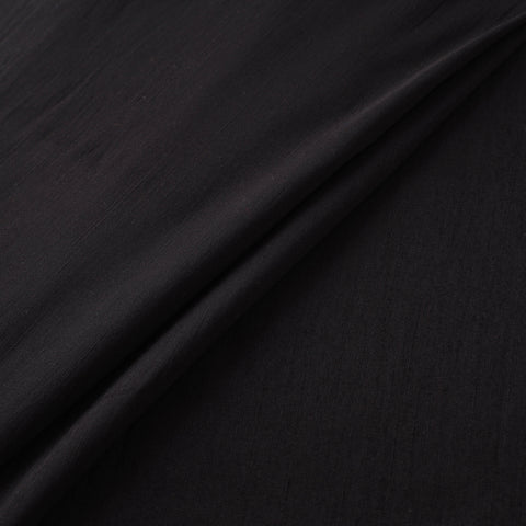 Black - Slub Silk Plain Fabric 21