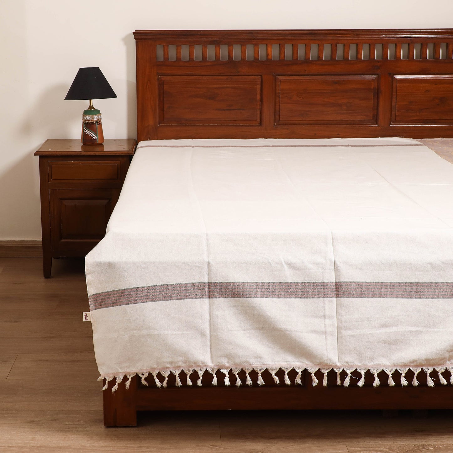Handloom Cotton Single Bedsheet (90 x 60 in) 215
