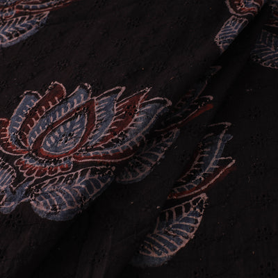Natural Dyed Ajrakh Hand Block Print Cotton Hakoba Fabric 48