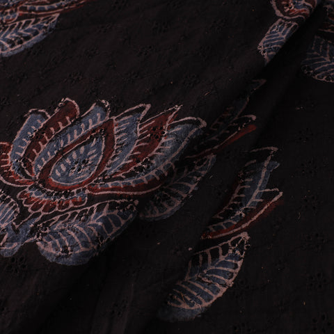 Natural Dyed Ajrakh Hand Block Print Cotton Hakoba Fabric 48