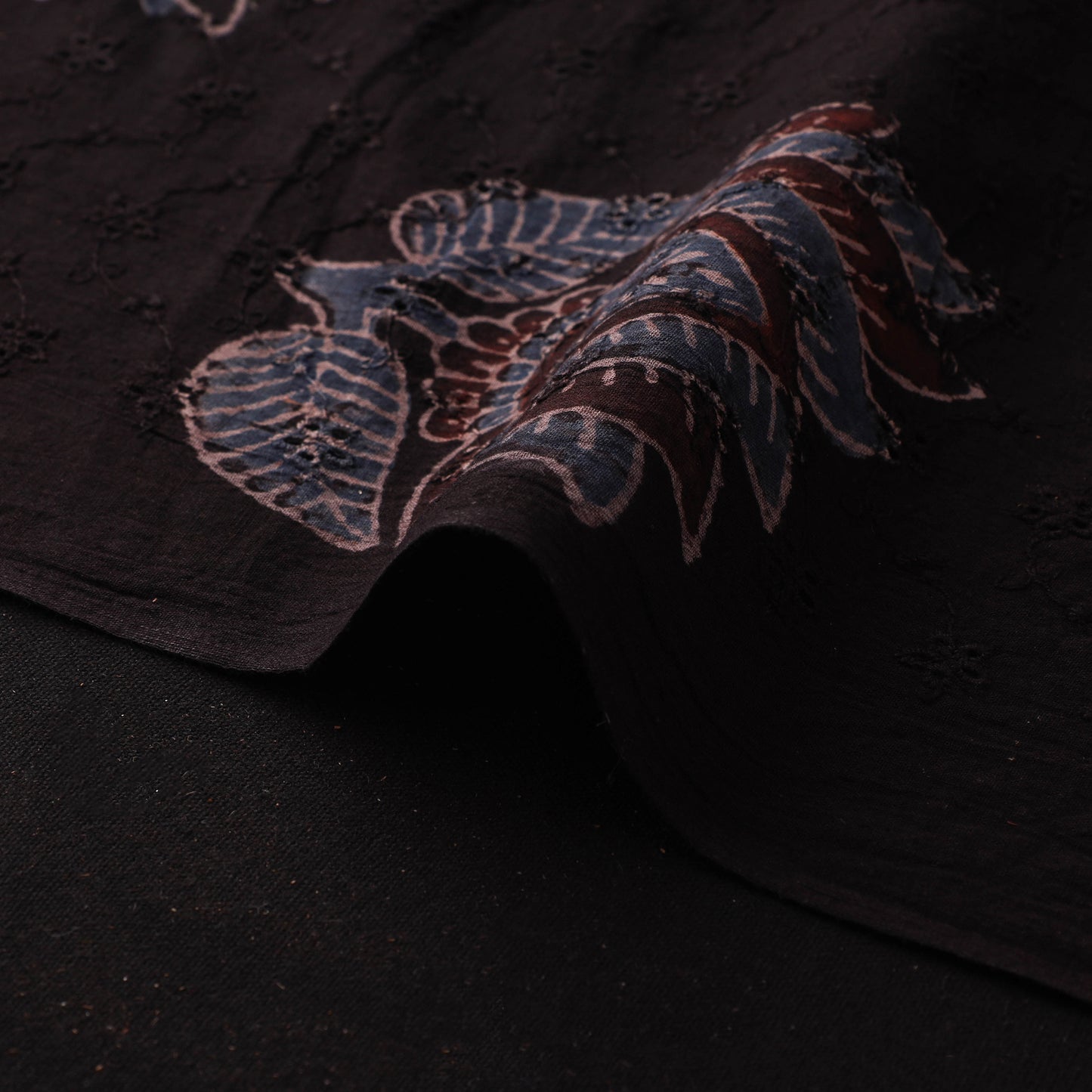 Natural Dyed Ajrakh Hand Block Print Cotton Hakoba Fabric 48