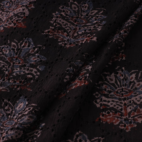 Natural Dyed Ajrakh Hand Block Print Cotton Hakoba Fabric 49