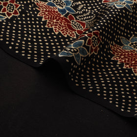 Black - Ajrakh Hand Block Print Natural Dyed Modal Silk Fabric 40