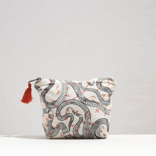 Handcrafted Printed Cotton Cosmetic Pouch