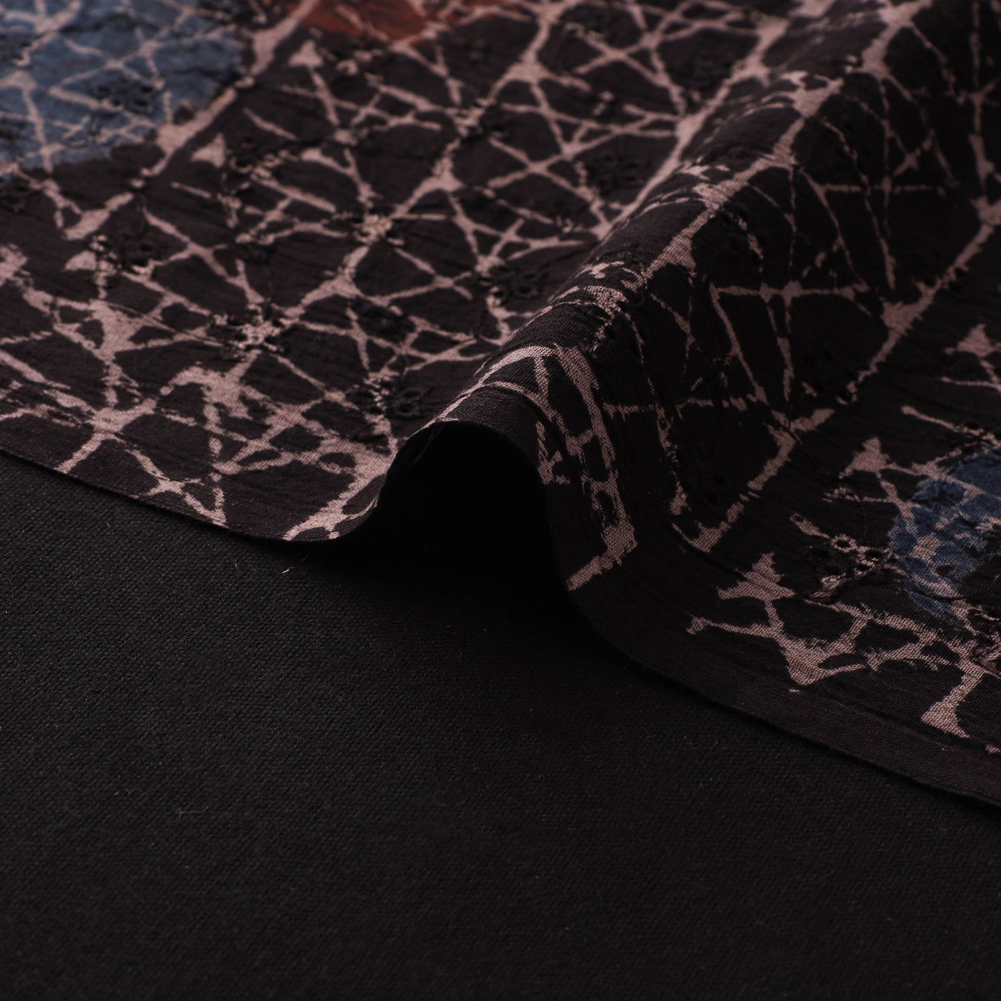 Natural Dyed Ajrakh Hand Block Print Cotton Hakoba Fabric 50