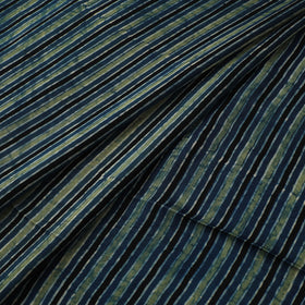 Blue - Ajrakh Hand Block Print Natural Dyed Modal Silk Fabric 45