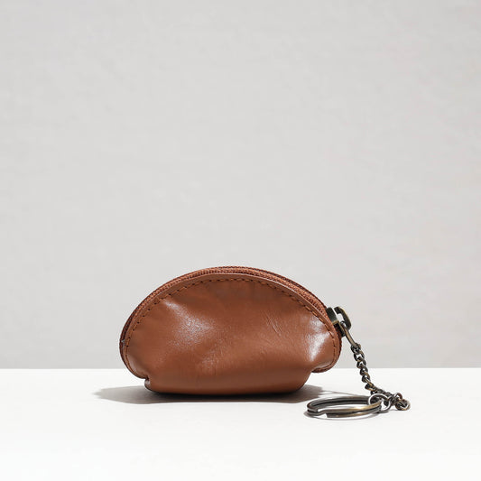Handcrafted Leather Coin Pouch with Keychain