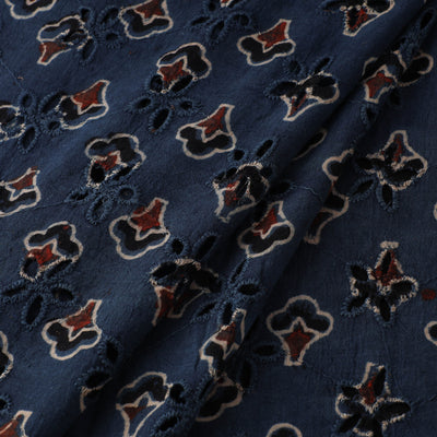 Natural Dyed Ajrakh Hand Block Print Cotton Hakoba Fabric 52