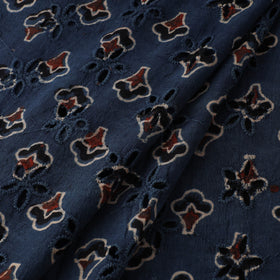 Natural Dyed Ajrakh Hand Block Print Cotton Hakoba Fabric 52