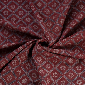 Bagh Hand Block Print Pure Handwoven Merino Wool Natural Dyed Fabric 01
