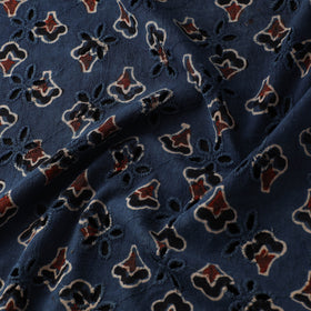 Natural Dyed Ajrakh Hand Block Print Cotton Hakoba Fabric 52